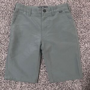Hurley Chino Shorts Boys Size 12 Green Excellent Nike Dri-FIT Flat‎ Front Skater